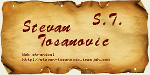 Stevan Tošanović vizit kartica